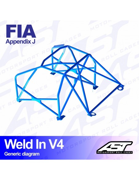 Jaula Porsche 997 2 puertas Coupe RWD WELD IN V4