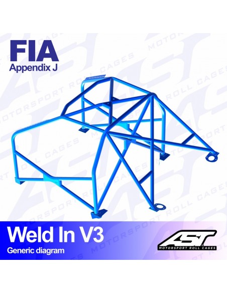 Jaula Seat Ibiza (021) 3 puertas Hatchback WELD IN V3