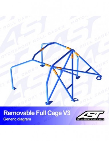 Jaula Seat Leon (5F) 3 puertas Hatchback REMOVABLE FULL CAGE V3