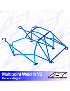 Jaula Toyota MR-2 (W30) 2 puertas Roadster MULTIPOINT WELD IN V2