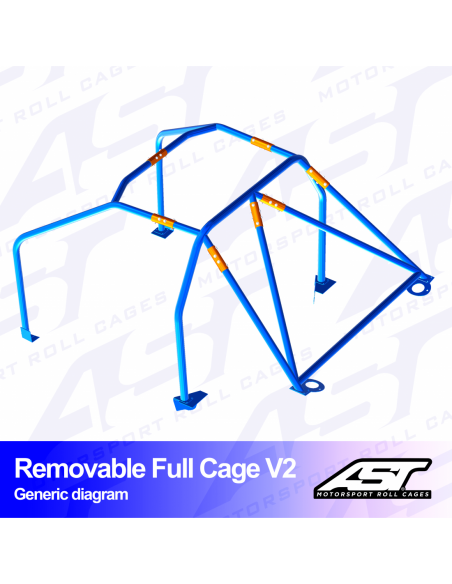 Jaula Toyota MR-2 (W30) 2 puertas Roadster REMOVABLE FULL CAGE V2