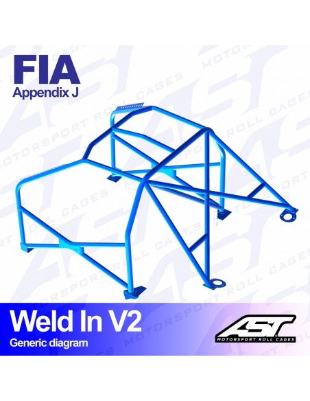 Jaula Volkswagen Golf (Mk3) 3 puertas Hatchback WELD IN V2