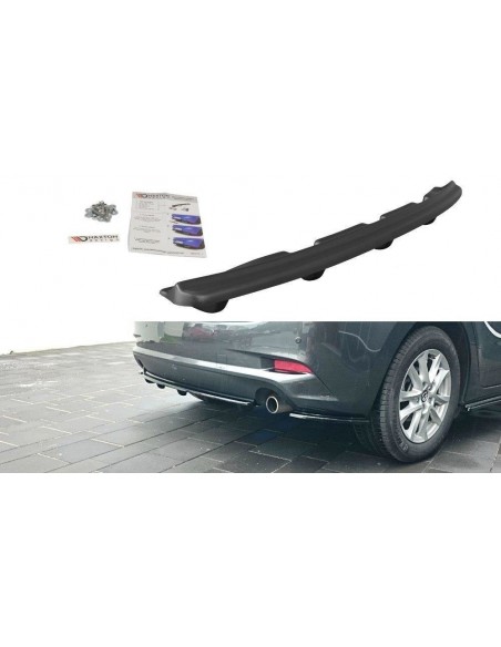 Lip trasero central Mazda 3 Mk3 (Facelift)(con barras verticales) Lip trasero central Mazda 3 Mk3 (Facelift)(con barras verticales)