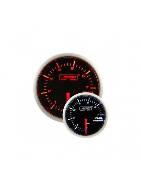 Manómetro Prosport 52mm Presión de combustible Blanco/Naranja Manómetro Prosport 52mm Presión de combustible Blanco/Naranja