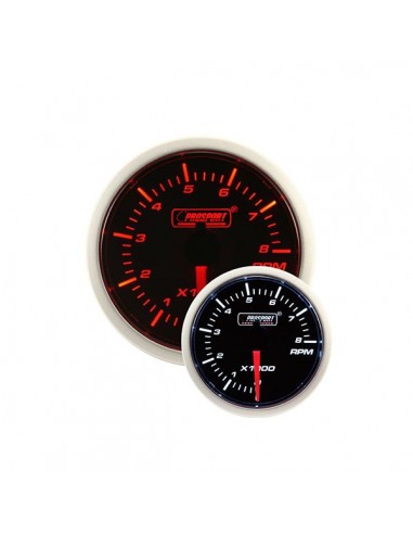 Tacómetro Prosport 52mm Blanco/Naranja