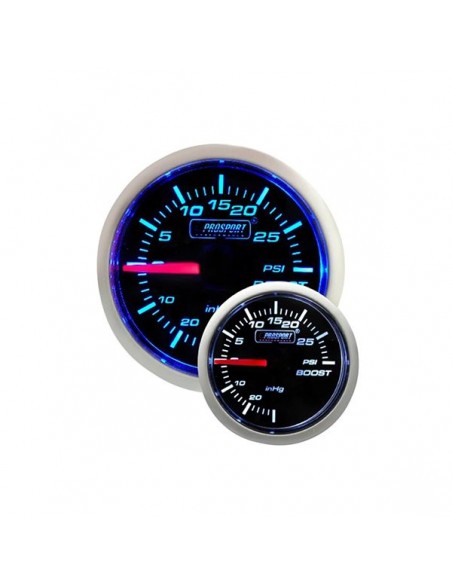 Manómetro Prosport 52mm Presión turbo electrónico Blanco/Azul