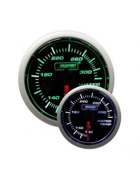 Manómetro Prosport 52mm temperatura agua Blanco/Verde Manómetro Prosport 52mm temperatura agua Blanco/Verde