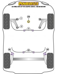 Silentblock híbrido soporte motor inf del largo Powerflex Skoda Octavia 12-20 Tipo 2 Black series