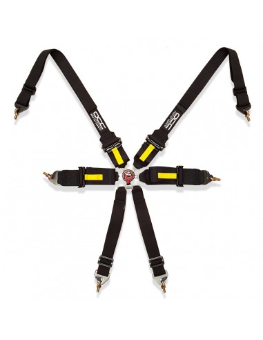 Arnés competición OCC 6 puntos FIA Negro