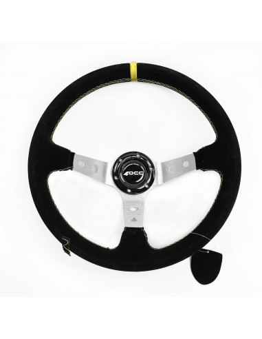Volante OCC Track Piel vuelta brazos plata