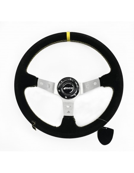 Volante OCC Track Piel vuelta brazos plata