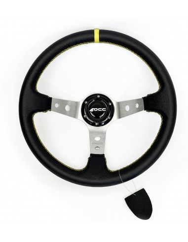 Volante OCC Track Piel brazos plata
