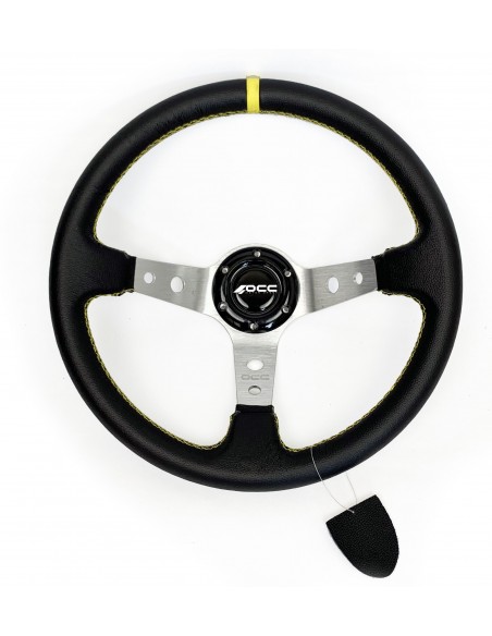 Volante OCC Track Piel brazos plata