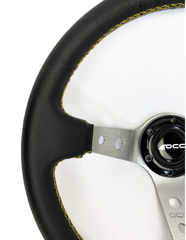 Volante OCC Track Piel brazos plata