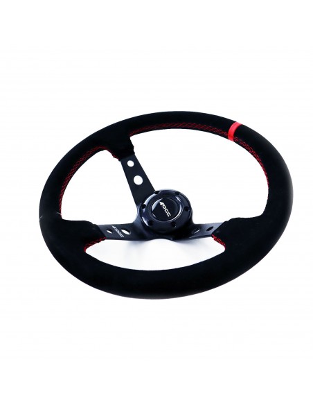 Volante OCC Track Piel vuelta brazos negros (Detalles rojos)