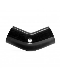 Manguito Silicona 45 grados 57mm Negro