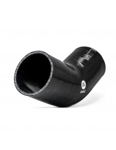 Manguito Silicona 45 grados 76mm Negro