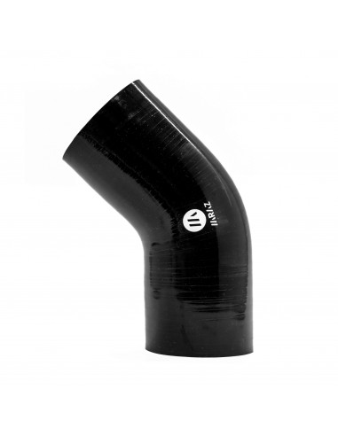 Manguito Silicona 45 grados 76mm Negro