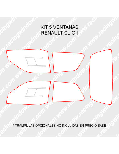 Cristales policarbonato Renault Clio I 3 puertas