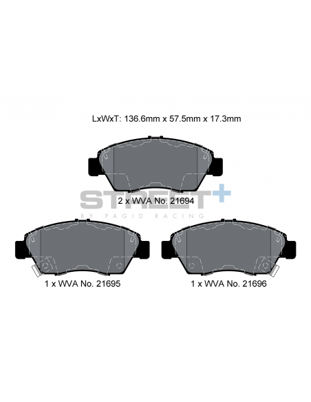 Pastillas Pagid Street+ Honda Civic EG/EH delanteras (Tipo 1) Pastillas Pagid Street+ Honda Civic EG/EH delanteras (Tipo 1)