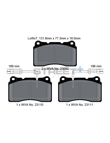Pastillas Pagid Street+ Subaru Impreza GR/GH WRX STI delanteras Pastillas Pagid Street+ Subaru Impreza GR/GH WRX STI delanteras