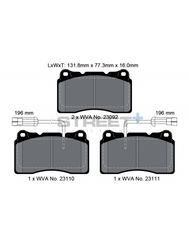 Pastillas Pagid Street+ Volvo S60 R 03- delanteras