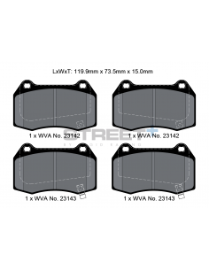 Pastillas Pagid Street+ Ferrari 550 Barchetta/Maranello delanteras/traseras (Pinza Brembo)