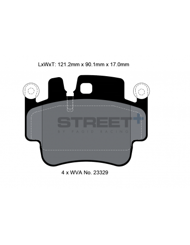 Pastillas Pagid Street+ Porsche 911 996 3.6 Carrera 4S/Turbo 4/Turbo 4S/GT3/GT2 traseras