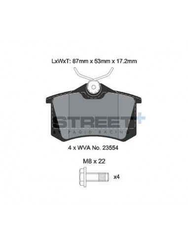 Pastillas Pagid Street+ Seat Leon Mk3 Supercopa traseras