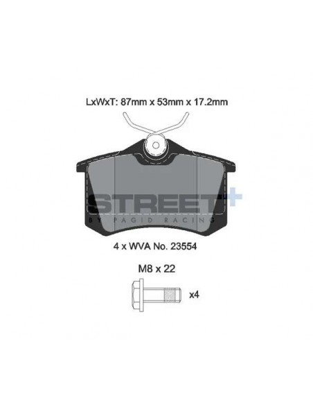 Pastillas Pagid Street+ Volkswagen Jetta I/II 1.8 GT traseras