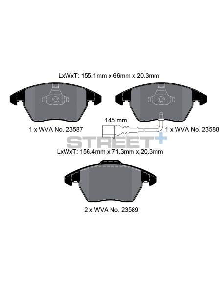 Pastillas Pagid Street+ Peugeot 207 1.6 Turbo/RC delanteras Pastillas Pagid Street+ Peugeot 207 1.6 Turbo/RC delanteras