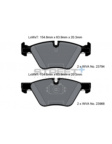 Pastillas Pagid Street+ BMW Serie 3 E90/E91/E92/E93 delanteras (Tipo 1)