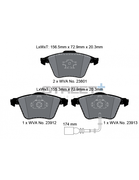 Pastillas Pagid Street+ Volkswagen Golf IV R32 delanteras (Tipo 2)