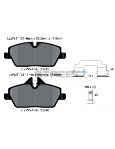 Pastillas Pagid Street+ Mini Cooper/One F55/F56/F57 exc. JCW delanteras (Pinza TRW)(Tipo 1)