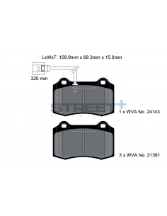 Pastillas Pagid Street+ Seat Leon 1M 1.8T Cupra R/2.8 Cupra 4 delanteras (Pinza Brembo)