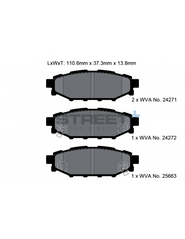 Pastillas Pagid Street+ Subaru Legacy IV/V traseras (Pinza Akebono)