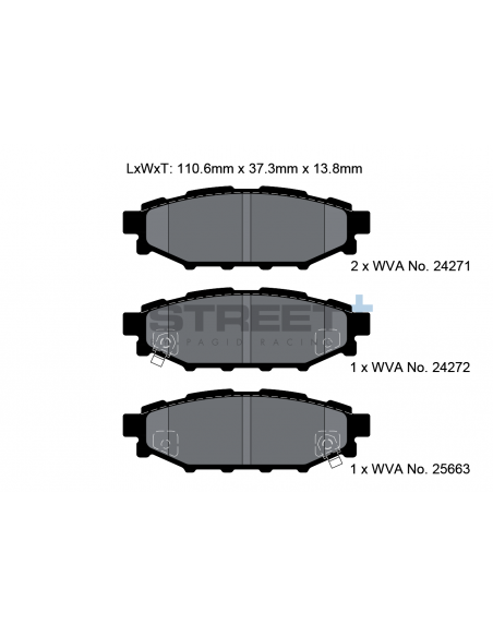 Pastillas Pagid Street+ Subaru Outback BM/BR traseras Pastillas Pagid Street+ Subaru Outback BM/BR traseras