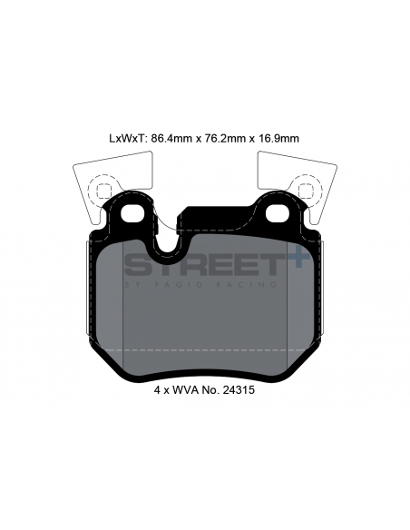 Pastillas Pagid Street+ BMW Serie 1 E82/E88 135i/M Coupé traseras (Pinza Brembo)