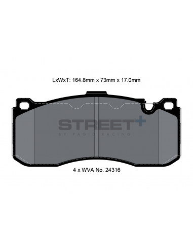 Pastillas Pagid Street+ Mini Cooper/One R56/R57 JCW GP delanteras (Pinza Brembo)