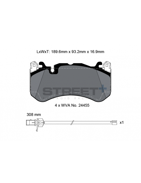 Pastillas Pagid Street+ Jeep Grand Cherokee IV 6.4 SRT8 delanteras