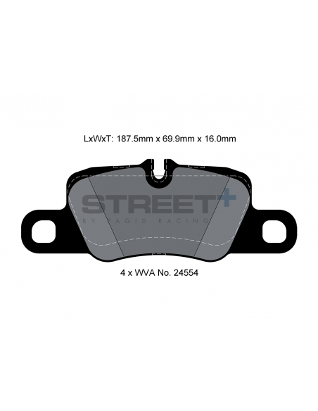 Pastillas Pagid Street+ Porsche 911 991 exc. GT3/Turbo traseras Pastillas Pagid Street+ Porsche 911 991 exc. GT3/Turbo traseras