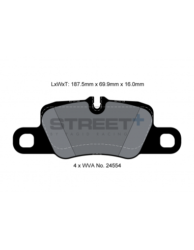 Pastillas Pagid Street+ Porsche Cayenne 955 traseras (Tipo 2)