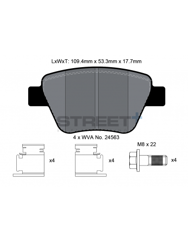 Pastillas Pagid Street+ Volkswagen Jetta III/IV traseras