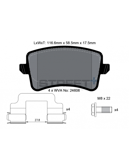 Pastillas Pagid Street+ Audi A5/S5 8T traseras