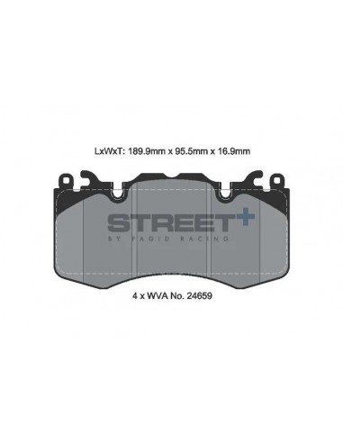 Pastillas Pagid Street+ Range Rover IV (LG) delanteras