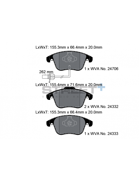 Pastillas Pagid Street+ Audi A5 8T delanteras (Pinza Ate)