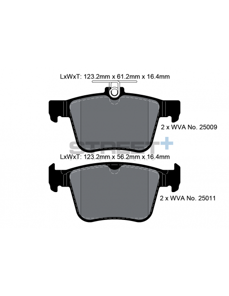 Pastillas Pagid Street+ Volkswagen Golf VII traseras (Tipo 1)