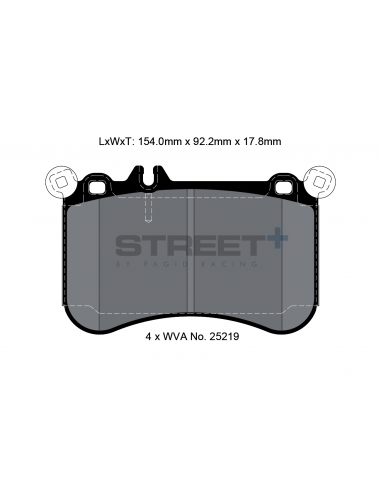 Pastillas Pagid Street+ Mercedes-Benz GLA 45AMG X156 delanteras