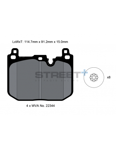 Pastillas Pagid Street+ Mini Cooper/One F55/F56/F57 JCW delanteras
