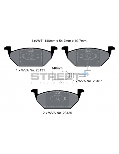 Pastillas Pagid Street+ Audi A3 8P delanteras (Tipo 1)